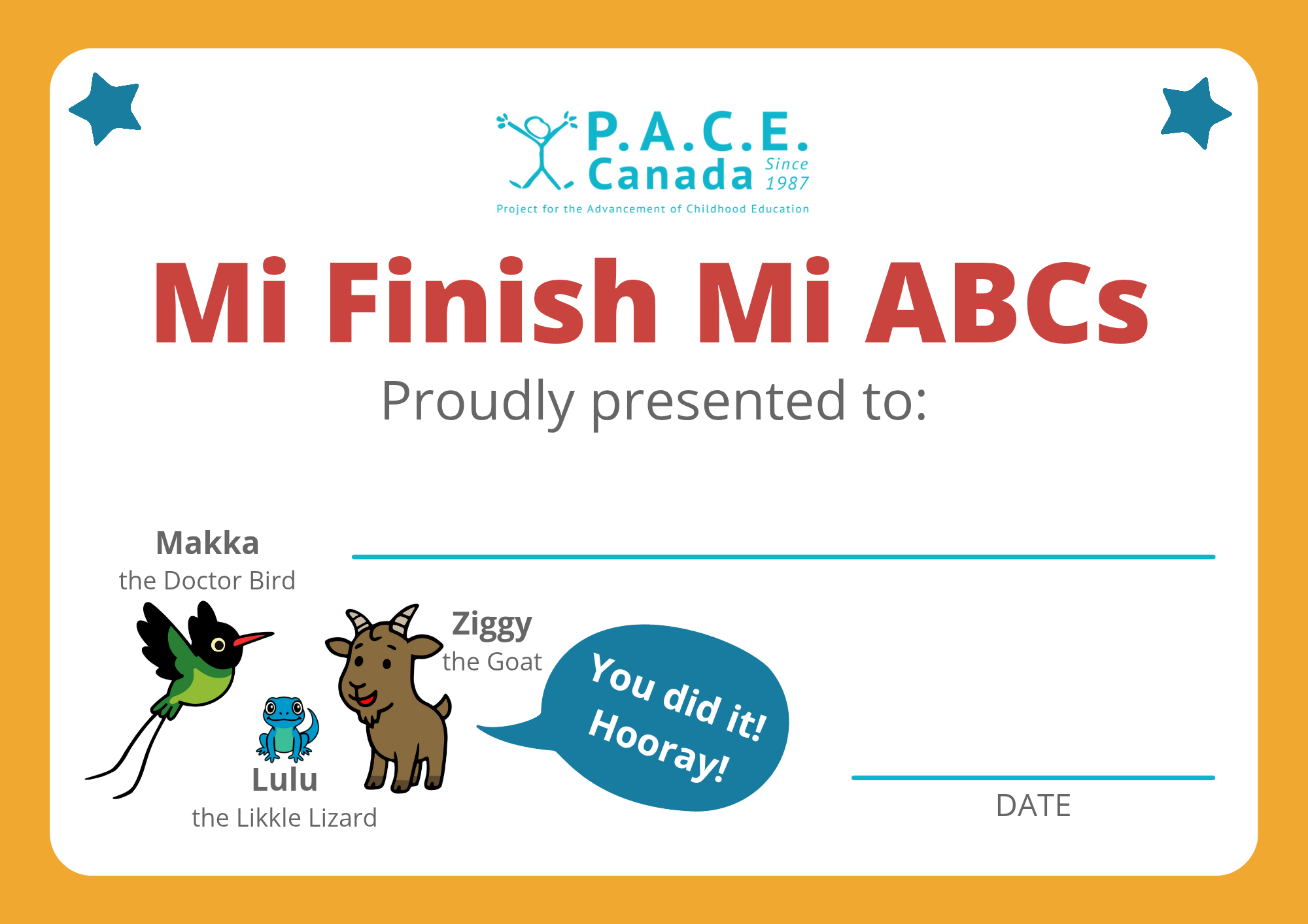 Completion Certificate for finishing the worksheets and flashcards!