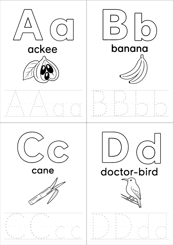 Alphabet Flash Card Lettering A to D