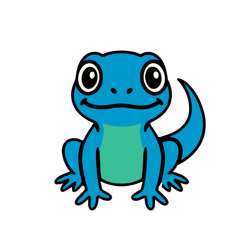 Lulu the Likkle Lizard Character - Sitting